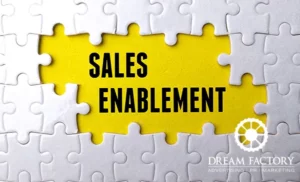 Image of a puzzle showing the word Sales Enablement for the B2B Sales Enablement Strategies page