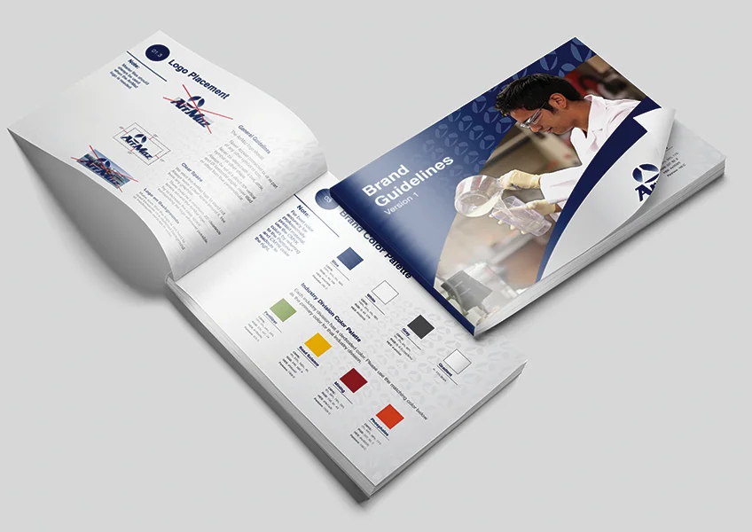 Example of brand guidelines design developed for the Industrial Market Segment - Industrial Marketing Page