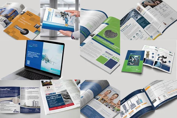 Example of Industrial Marketing Agency layouts from B2B clients Showcasing Dream Factory Industrial marketing agency expertise