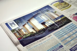 Example of a newspaper ad design created for the property developers market segment - Property development marketing strategies page