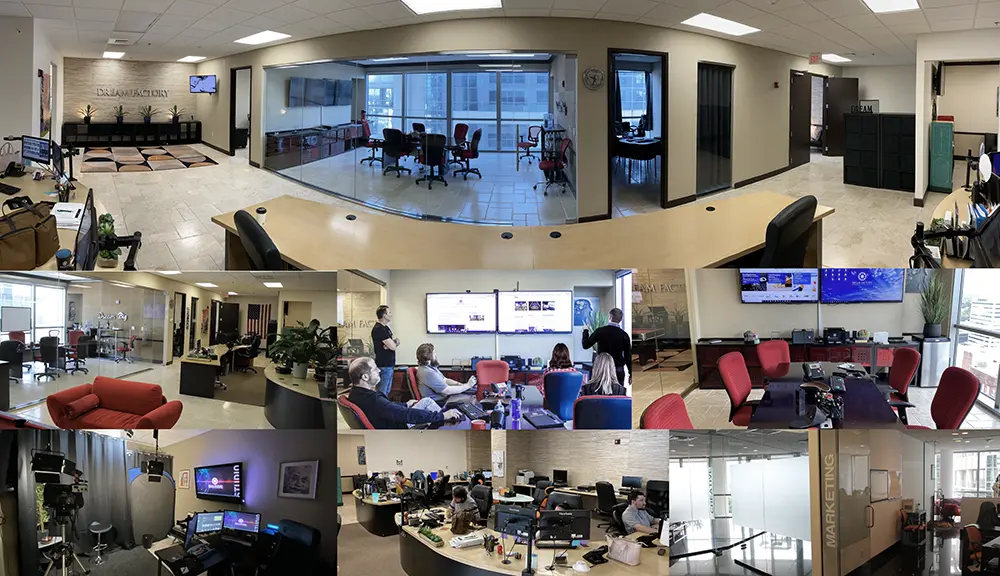 collage photo of Dream Factory Office for the B2B industrial marketing agency page