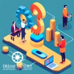 illustration in an isometric form for dream factory account-based marketing services page